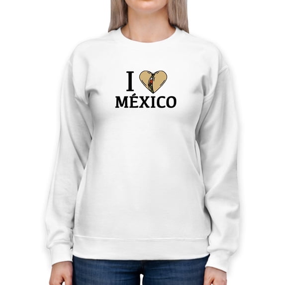 I Love Mexico, Burrito Sweatshirt Women -Smartprints Designs, Female 3X-Large