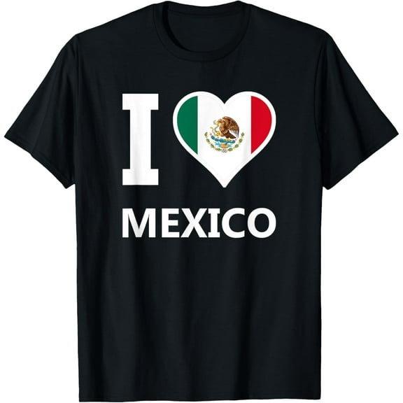 I Love Mexico Cinco de Mayo Bandera Mexicana Heart Mexicano T-Shirt100% cotton