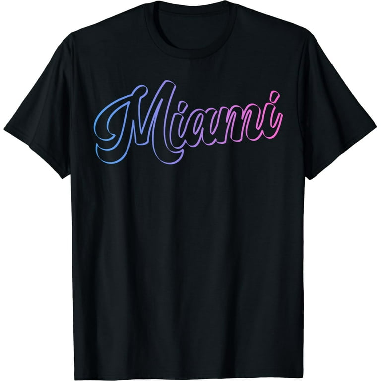 I Love Miami Miami Text Retro Vintage Miami Sunset Logo T Shirt Walmart