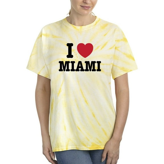 I Love Miami Tie-Dye Cyclone Women -Smartprints Designs, Female Large