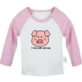 thumbnail image 1 of I Love Milk And Nap Funny T shirt For Baby, Newborn Babies Animal Pig T-shirts, Infant Tops, 0-24M Kids Graphic Tees Clothing (Long Pink Raglan T-shirt, 0-6 Months), 1 of 4