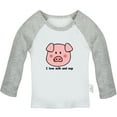 thumbnail image 1 of I Love Milk And Nap Funny T shirt For Baby, Newborn Babies Animal Pig T-shirts, Infant Tops, 0-24M Kids Graphic Tees Clothing (Long Gray Raglan T-shirt, 0-6 Months), 1 of 4