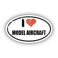 thumbnail image 1 of I Love Model Aircraft I Heart Euro Oval Sticker Vinyl 3M Decal 3 In x 5 In, 1 of 3