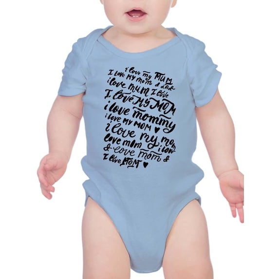 I Love Mommy Bodysuit Infant -Smartprints Designs, 18 Months