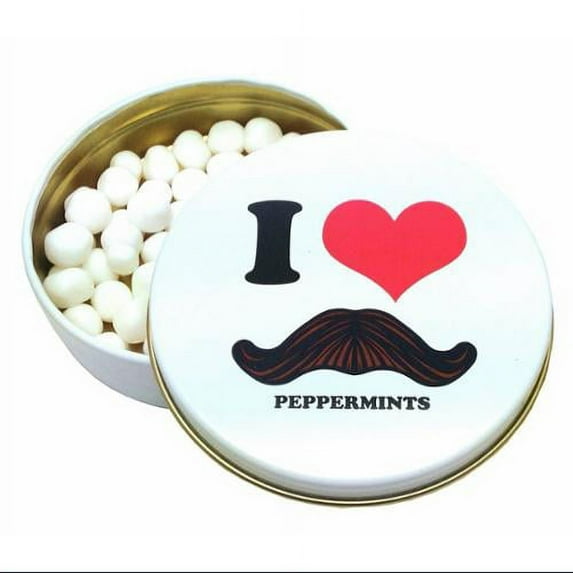 I Love Moustache Peppermints Candy Tin