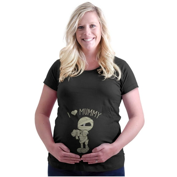 I Love Mummy Cute Halloween Pun Women's Maternity T Shirt Tee Brisco Brands S