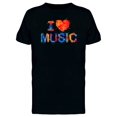 thumbnail image 1 of I Love Music Colorful Letters T-Shirt Men -Image by Shutterstock, Male 3X-Large, 1 of 2