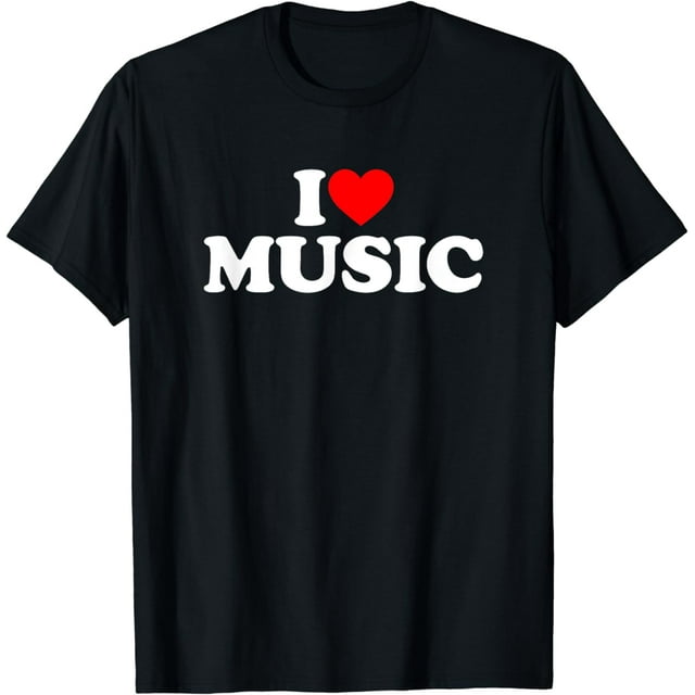 I Love Music Shirt Music Lover Shirt I Heart Music T-Shirt - Walmart.com