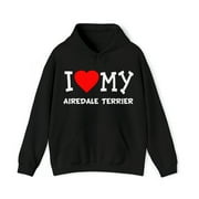 I Love My Airedale Terrier Dog Breed Graphic Hoodie Sweatshirt, Sizes S-5XL