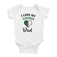 thumbnail image 1 of I Love My Algerian Dad Heart Flag Cute Baby Jumpsuits (White, 0-3 Months), 1 of 5