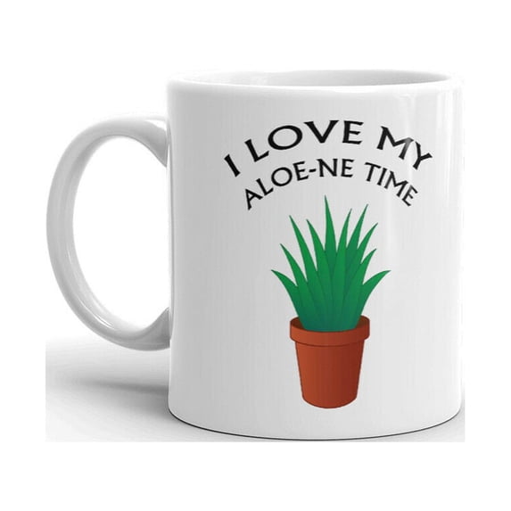 I Love My Aloe-ne Time Unique Novelty Coffee Tea Ceramic Cup Office Work Mug 15 Oz