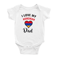 thumbnail image 1 of I Love My Armenian Dad Heart Flag Cute Baby Bodysuits (White, 12-18 Months), 1 of 5