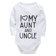thumbnail image 1 of I Love My Aunt And Uncle Baby White Clothes Long Sleeve Going Home Outfit for Baby White Baby Boy Romper Newborn, 1 of 5