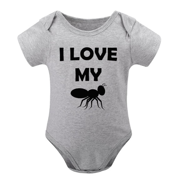 I Love My Aunt - Baby Clothes - Funny Newborn Bodysuit Outfits for Boys And Girls Gray-style-1 9months
