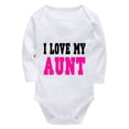 thumbnail image 1 of I Love My Aunt Romper for Girls Long Sleeve Coming Home Outfits White Baby Girl Onsies12-18 Months, 1 of 2