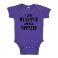 thumbnail image 1 of I Love My Auntie And Her Tattoos Baby Bodysuit One Piece 18 mo Purple, 1 of 3