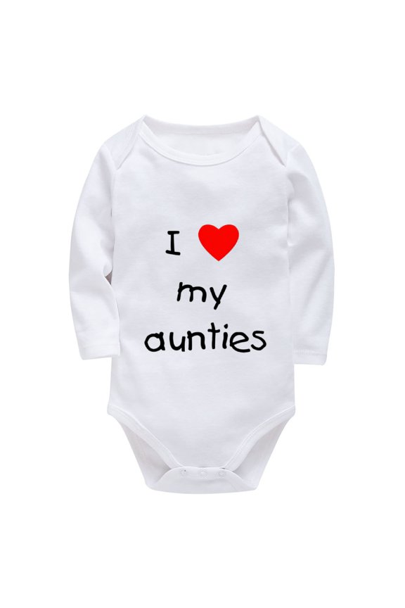 I Love My Aunties Newborn Outfits Long Sleeve Girl Rompers White 18 Month Boy Romper