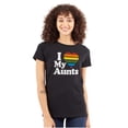 thumbnail image 1 of I Love My Aunts LGBTQ Gay Pride Womens Slim Fit Graphic Tee Brisco Brands X, 1 of 5