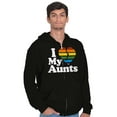 thumbnail image 1 of I Love My Aunts LGBTQ Gay Pride Zip Up Hoodie Men's Women's Brisco Brands L, 1 of 6