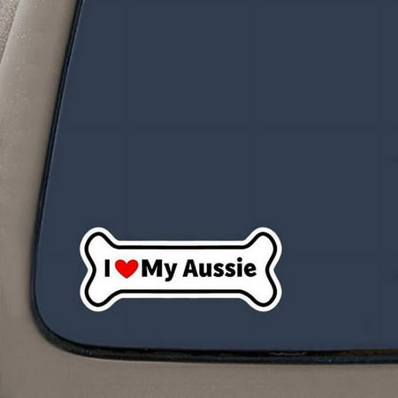 I Love My Aussie Decal Sticker | 5.5-Inches Wide | Vinyl Decal Sticker | Car Truck Van SUV Laptop Macbook Wall Decals