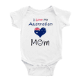 thumbnail image 1 of I Love My Australian Mom Baby Bodysuit Baby Clothes (White, 0-3 Months), 1 of 5