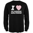 thumbnail image 1 of I Love My Awesome Girlfriend Candy Heart Black Adult Long Sleeve T-Shirt - X-Large, 1 of 1
