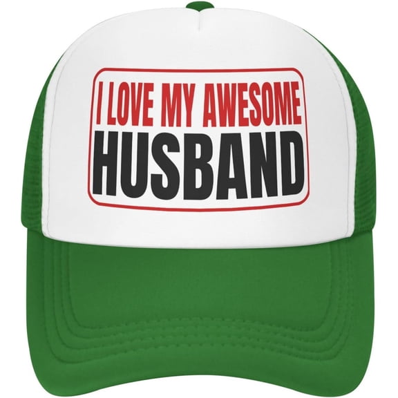 I Love My Awesome Husband Funny Hat Mesh Baseball Caps Women Men Trucker Hat