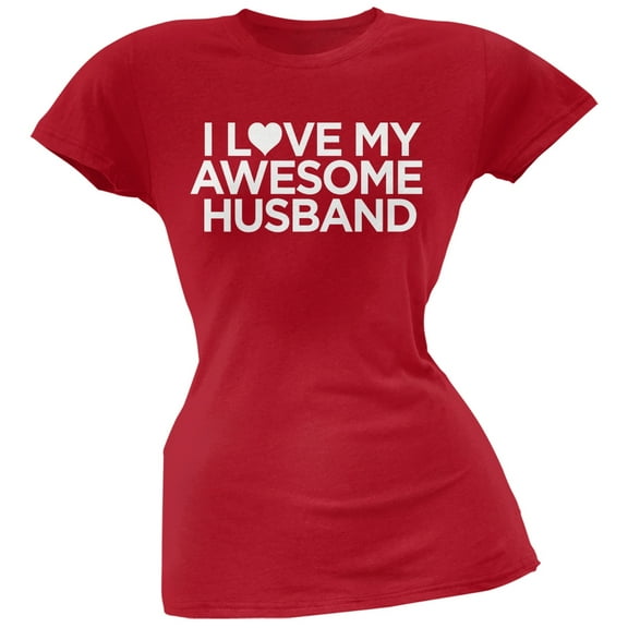 I Love My Awesome Husband Red Soft Juniors T-Shirt - Small