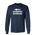 thumbnail image 1 of I Love My Awesome Husband Sarcastic Novelty Gift Idea Adult Humor Funny Men's Long Sleeve Shirts, 1 of 3