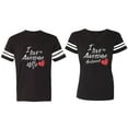 thumbnail image 1 of I Love My Awesome Husband Wife Matching Couple Cotton Jerseys (Men Black / Women Black) (Men M / Women XXL), 1 of 3
