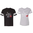 thumbnail image 1 of I Love My Awesome Husband Wife Matching Couple Cotton Jerseys (Men Black / Women Heather) (Men XL / Women XXL), 1 of 3