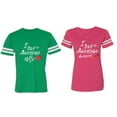 thumbnail image 1 of I Love My Awesome Husband Wife Matching Couple Cotton Jerseys (Men Green / Women Pink) (Men S / Women XXL), 1 of 3