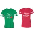thumbnail image 1 of I Love My Awesome Husband Wife Matching Couple Cotton Jerseys (Men Green / Women Red) (Men M / Women S), 1 of 3
