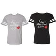 thumbnail image 1 of I Love My Awesome Husband Wife Matching Couple Cotton Jerseys (Men Heather / Women Black) (Men M / Women XXL), 1 of 3