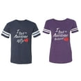 thumbnail image 1 of I Love My Awesome Husband Wife Matching Couple Cotton Jerseys (Men Navy / Women Purple) (Men M / Women XL), 1 of 3