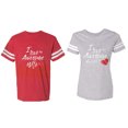 thumbnail image 1 of I Love My Awesome Husband Wife Matching Couple Cotton Jerseys (Men Red / Women Heather) (Men M / Women XL), 1 of 3