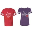thumbnail image 1 of I Love My Awesome Husband Wife Matching Couple Cotton Jerseys (Men Red / Women Purple) (Men L / Women S), 1 of 3