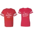 thumbnail image 1 of I Love My Awesome Husband Wife Matching Couple Cotton Jerseys (Men Red / Women Red) (Men L / Women XL), 1 of 3