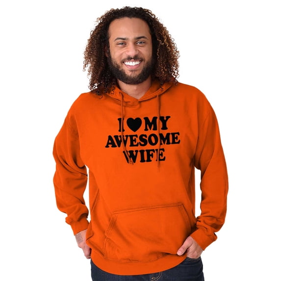 I Love My Awesome Wife Cute Husband Hoodie Hooded Sweatshirt Men Brisco Brands L