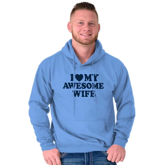 I Love My Awesome Wife Cute Husband Hoodie Hooded Sweatshirt Men Brisco Brands X