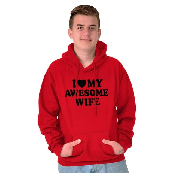 I Love My Awesome Wife Cute Husband Hoodie Hooded Sweatshirt Men Brisco Brands X