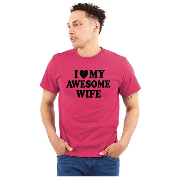 I Love My Awesome Wife Cute Husband Men's Graphic T Shirt Tees Brisco Brands M