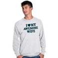thumbnail image 1 of I Love My Awesome Wife Cute Husband Men's Long Sleeve Tee T Shirt Brisco Brands S, 1 of 2