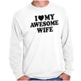 thumbnail image 1 of I Love My Awesome Wife Cute Husband Men's Long Sleeve Tee T Shirt Brisco Brands X, 1 of 6
