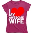thumbnail image 1 of I Love My Awesome Wife Funny Couples Matching Anniversary Valentines T-Shirt, 1 of 4