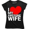 thumbnail image 1 of I Love My Awesome Wife Funny Couples Matching Anniversary Valentines T-Shirt, 1 of 4