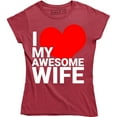 thumbnail image 1 of I Love My Awesome Wife Funny Couples Matching Anniversary Valentines T-Shirt, 1 of 4