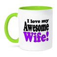 thumbnail image 1 of 3dRose, I love my awesome wife, Purple,, 15oz Two-Tone Green Mug, 1 of 7