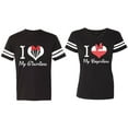thumbnail image 1 of I Love My BF GF Matching Couple Cotton Jerseys (Men Black / Women Black) (Men S / Women S), 1 of 3