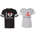 thumbnail image 1 of I Love My BF GF Matching Couple Cotton Jerseys (Men Black / Women Heather) (Men L / Women M), 1 of 3